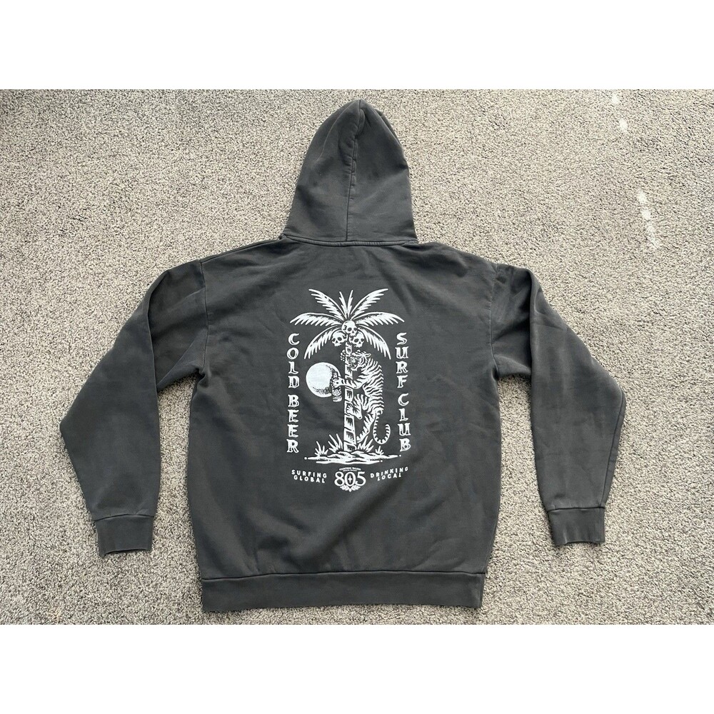 805 Firestone Walker Brewery Gray 805 Island Hunter Hoodie Skeleton Size XL